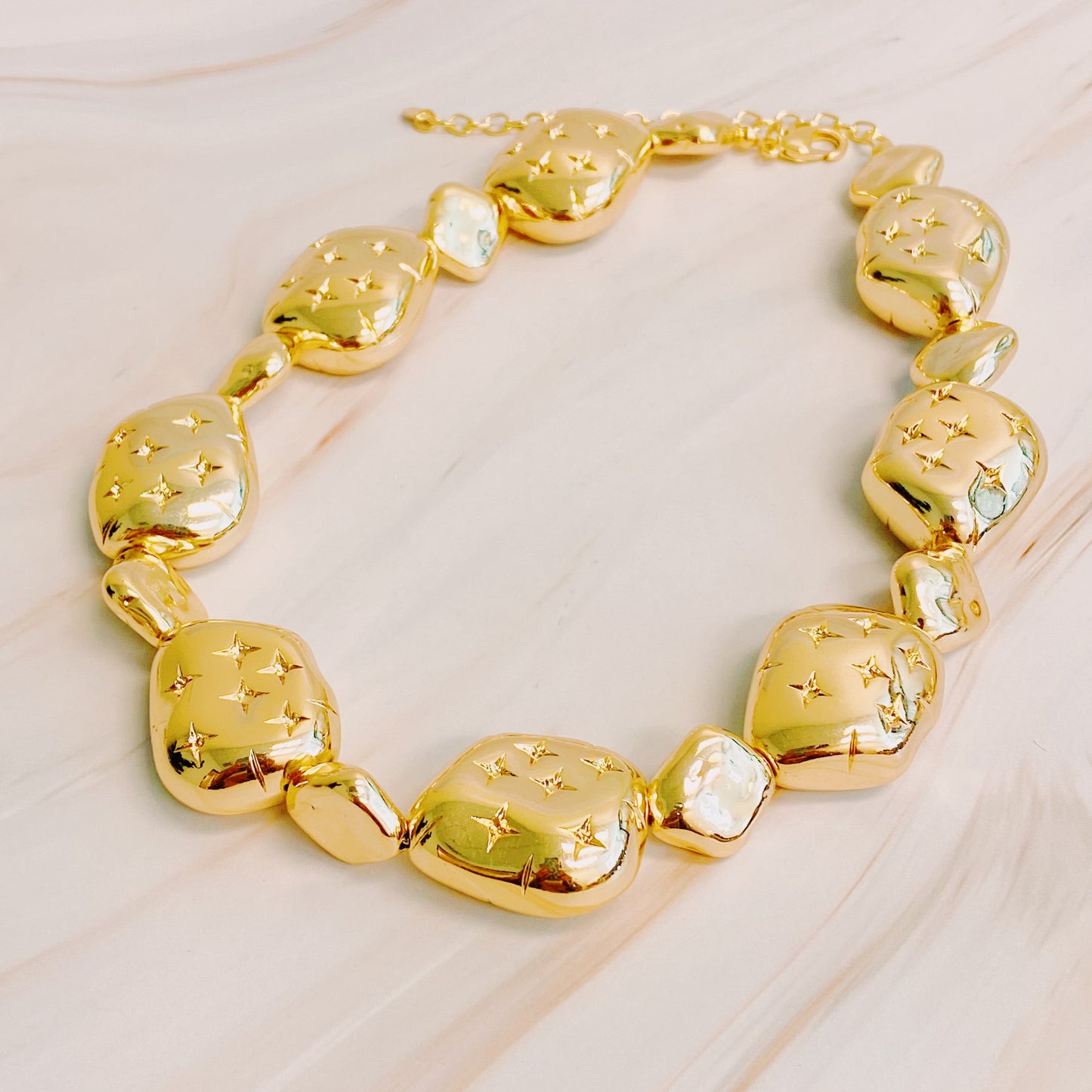Golden Pebble Necklace