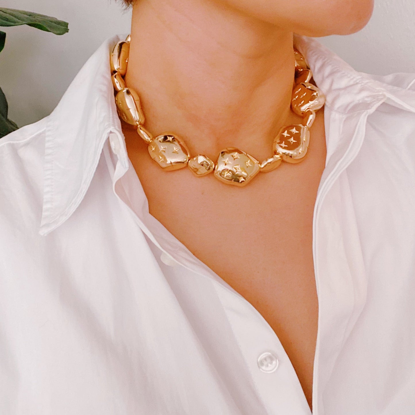 Golden Pebble Necklace