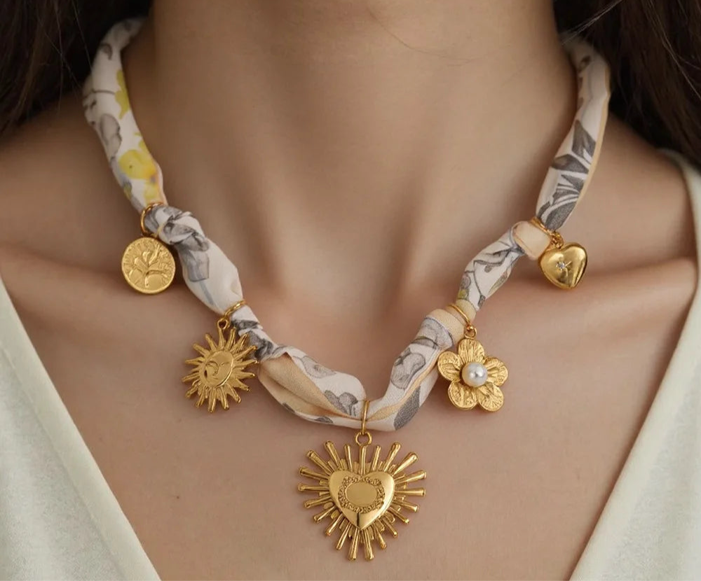 Sunny Scarf Charm Necklace