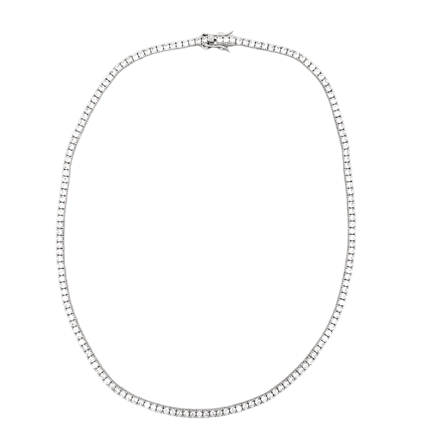 2mm Tennis Basket CZ Necklace (H276/I429A)-1