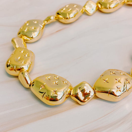 Golden Pebble Necklace