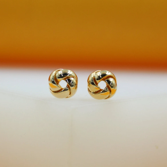 18K Gold Filled Knot Earrings-0